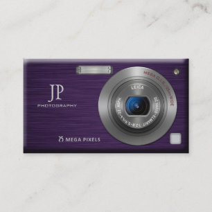 Purple Digital Camera Professional Photographer Business Card