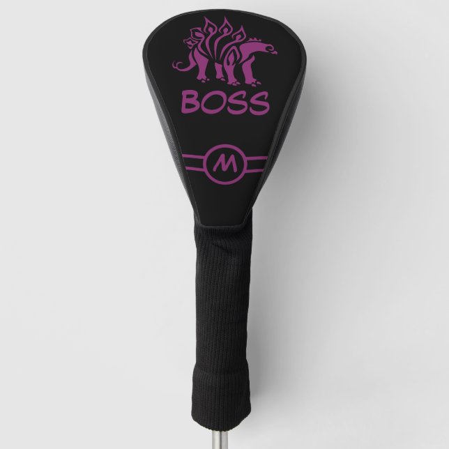 Purple Dino Stegosaurus Spiked  Dinosaur  Golf Head Cover (Front)