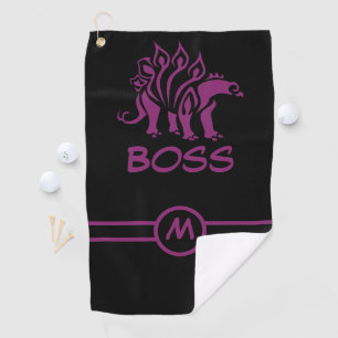 Purple Dino Stegosaurus Spiked Dinosaur Golf Towel