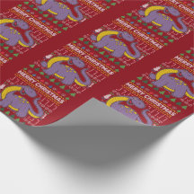 Purple Dino Ugly Christmas Sweater Wildlife Series