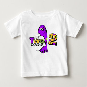 Purple Dinosaur 2nd Birthday Baby T-Shirt