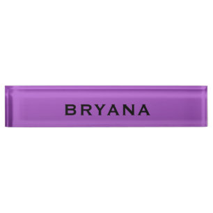 Purple Dipped Modern Bright Personalized Desk Nameplate