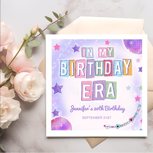 Purple Disco Ball In My Birthday Era  Napkin (Creator Uploaded)