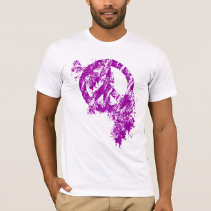 Purple Distressed Peace Symbol/ Paint Splatter T-Shirt