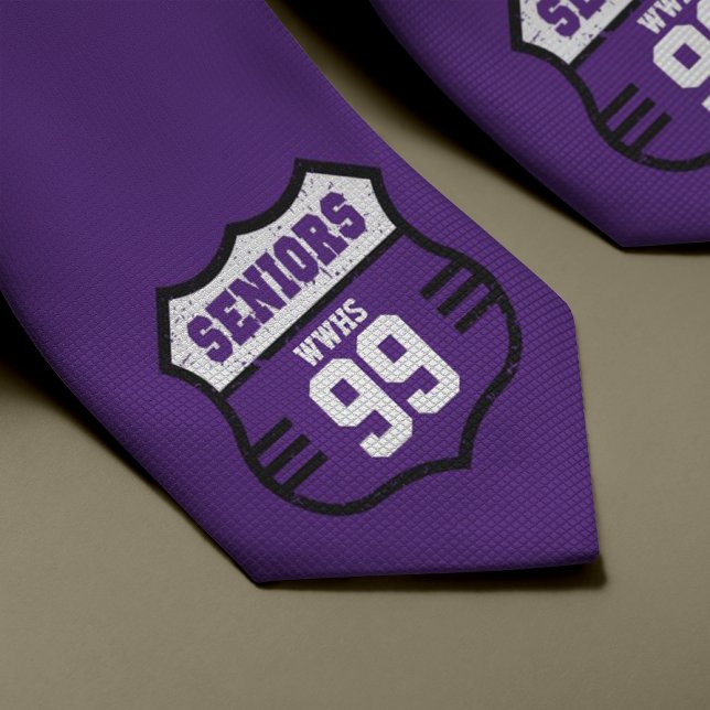 Purple Distressed Seniors Road Sign Tie (Creator Uploaded)