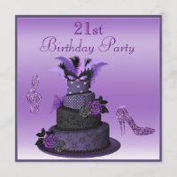 Purple Diva Cake, Sparkle High Heels 21st Birthday