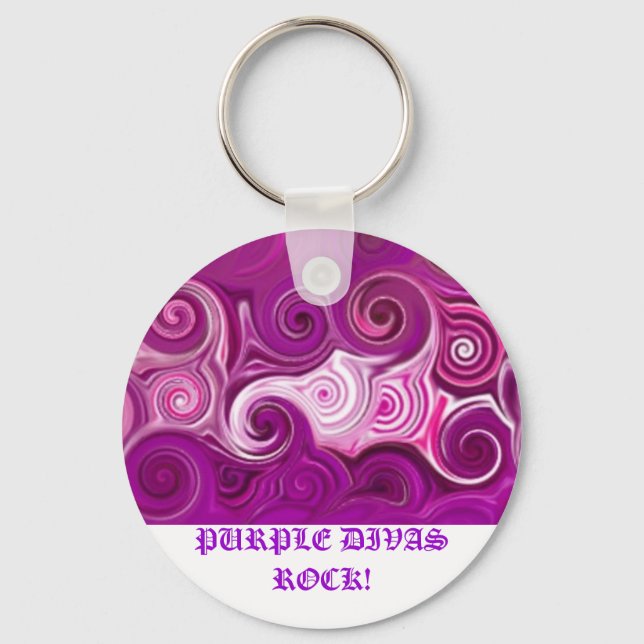 PURPLE DIVAS ROCK! KEYCHAIN (Front)