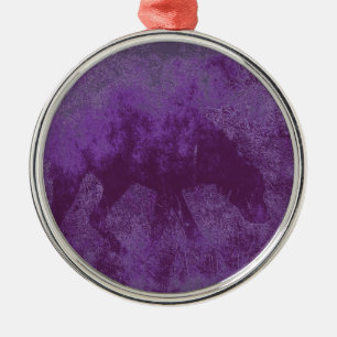 Purple Dog Metal Ornament