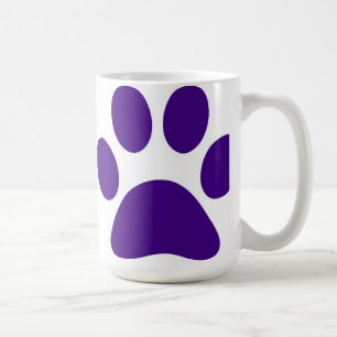 Purple Dog Paw Print Customizable Coffee Mugs