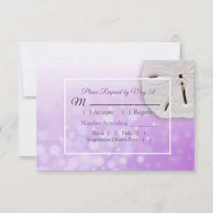 Purple Dollar Oceanic Wedding RSVP card