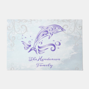 Purple Dolphin Personalized Doormat