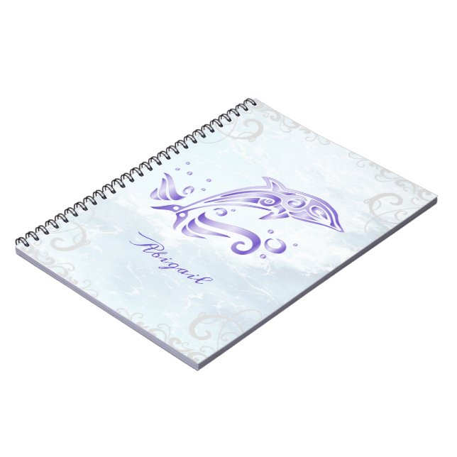 Purple Dolphin Personalized Notebook (Left Side)