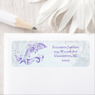 Purple Dolphin Return Address Label