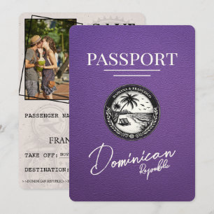 Purple Dominican Republic Passport Save The Date