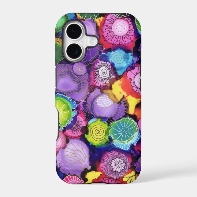Purple Doodle Abstract iPhone Cover (Back)