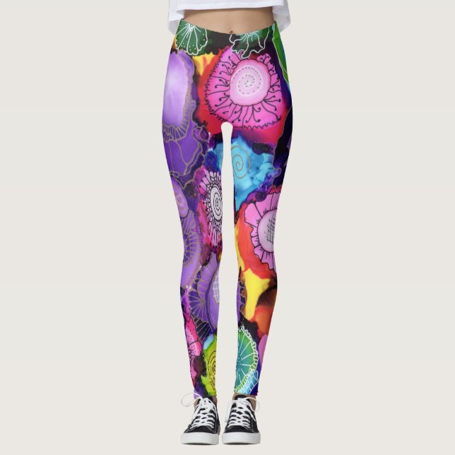 Purple Doodle Leggings (Front)
