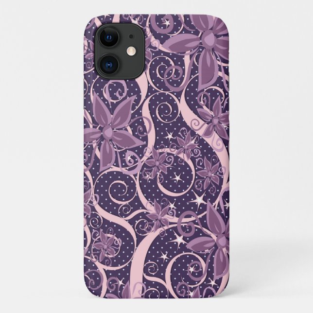 Purple Dot Flower Case-Mate iPhone Case (Back)