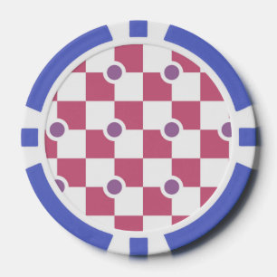Purple Dots And Squares Poker Chips