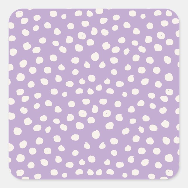 Purple Dots Animal Print Spots Square Sticker (Front)
