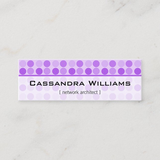 Purple Dots Network Micro Mini Business Cards (Front)