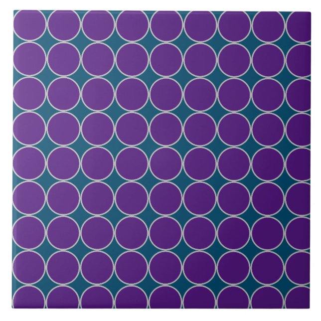 Purple Dots on Indigo Tile (Front)