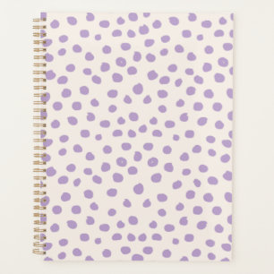 Purple Dots Preppy Modern Animal Print Spots Planner