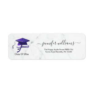 Purple Double Graduation Return Address