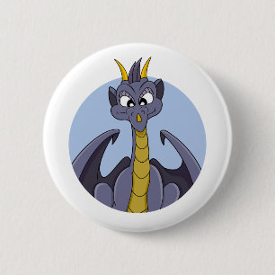 Purple dragon cartoon 2 inch round button