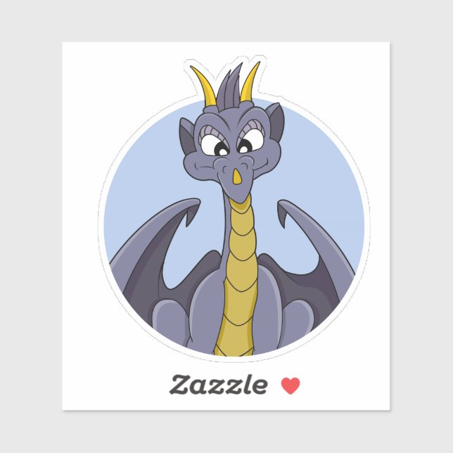 Purple dragon cartoon Custom-Cut Vinyl Sticker (Sheet)