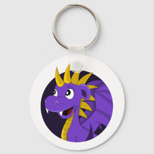 Purple dragon cartoon keychain