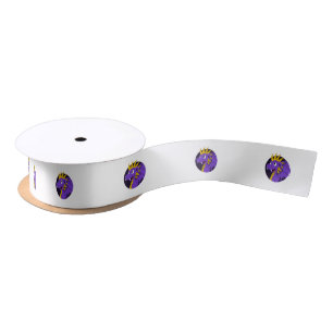 Purple dragon cartoon satin ribbon