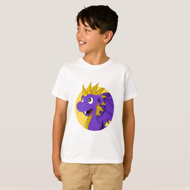 Purple dragon cartoon T-Shirt (Front Full)