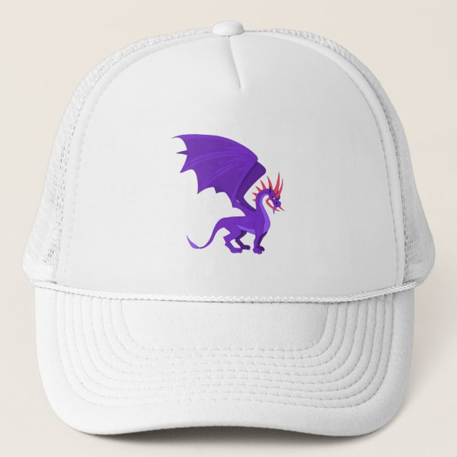 Purple dragon cartoon trucker hat (Front)