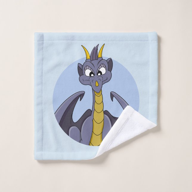 Purple dragon cartoon wash cloth (Wash Cloth)