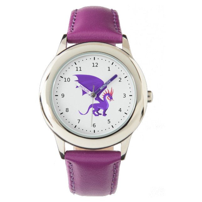 Purple dragon cartoon watch (Front)