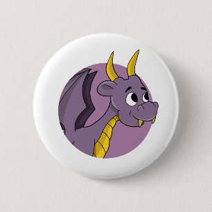 Purple dragon cartoonl 2 inch round button