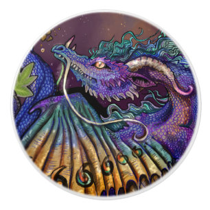 Purple Dragon Ceramic Knob