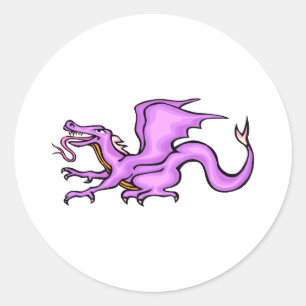 Purple Dragon Classic Round Sticker