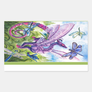 Purple Dragon Dragonfly spring artwork Sticker