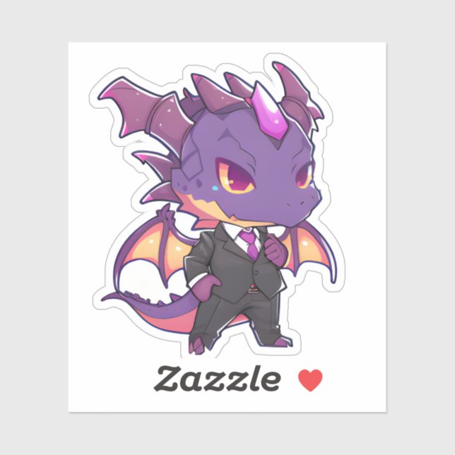 Purple Dragon in a Suit Sticker (Sheet)