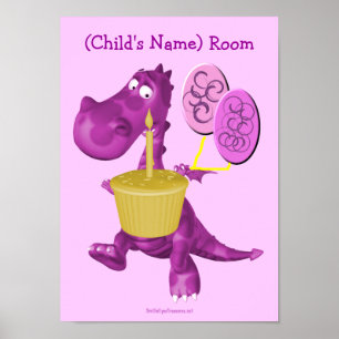 Purple Dragon Kids Room Poster mural personnalisé