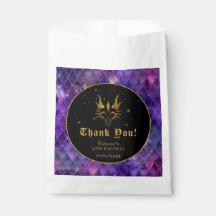 Purple Dragon Scales Gold Birthday Thank You Favour Bag