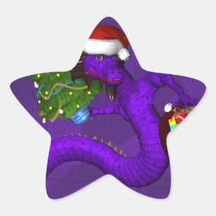 Purple Dragon Star Sticker