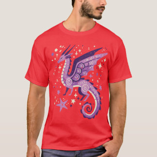 Purple Dragon Stars Cute Fantasy Mythical Girls Wo T-Shirt