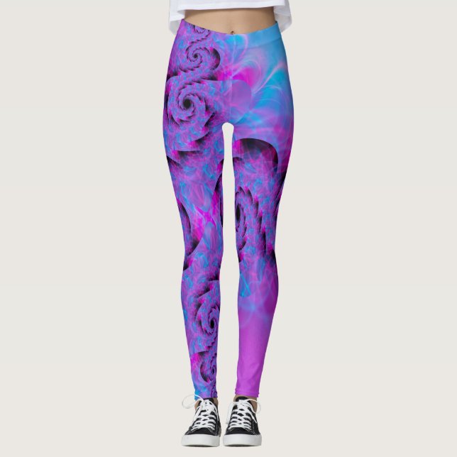 Purple Dragon Swirl Leggings (Front)
