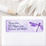 Purple Dragonfly Address Label, Lilac Dragonflies<br><div class="desc">Personalize your stationary with a whimsical purple dragonfly! Digital watercolor dragonfly will look beautiful on your mailed invitations or any other personal correspondence. Easily transfer this purple dragonfly to other cards and gifts. Perfect for lilac,  lavender,  plum purple themes.</div>