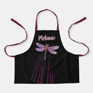 Purple Dragonfly Custom Name Apron