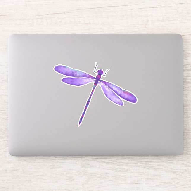 Purple Dragonfly Custom - Sticker en vinyle coupé (Ordinateur)