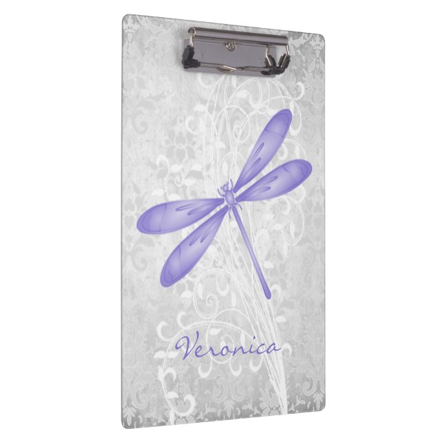 Purple Dragonfly Personalized Clipboard (Right)