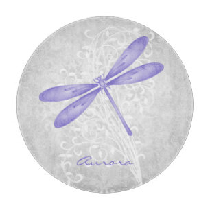 Purple Dragonfly Personalized Cutting Board